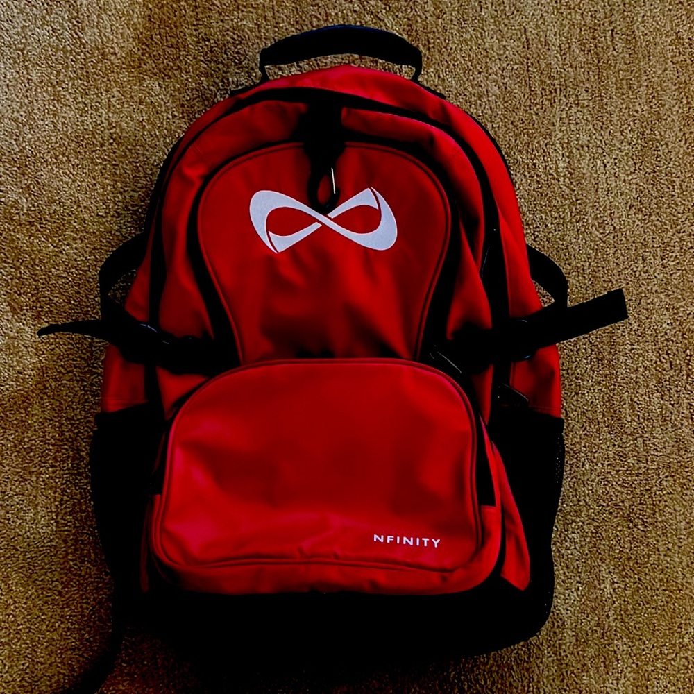 Red nearly new NFINITY backpack